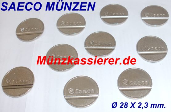 SAECO MÜNZEN Ø 28 x 2,3mm. Münzkassierer.de Saeco Kaffeemaschine
